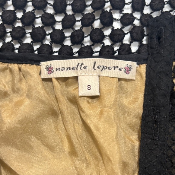 Nanette Lepore Black Crochet & Eyelet Crop Top - Picture 2 of 16